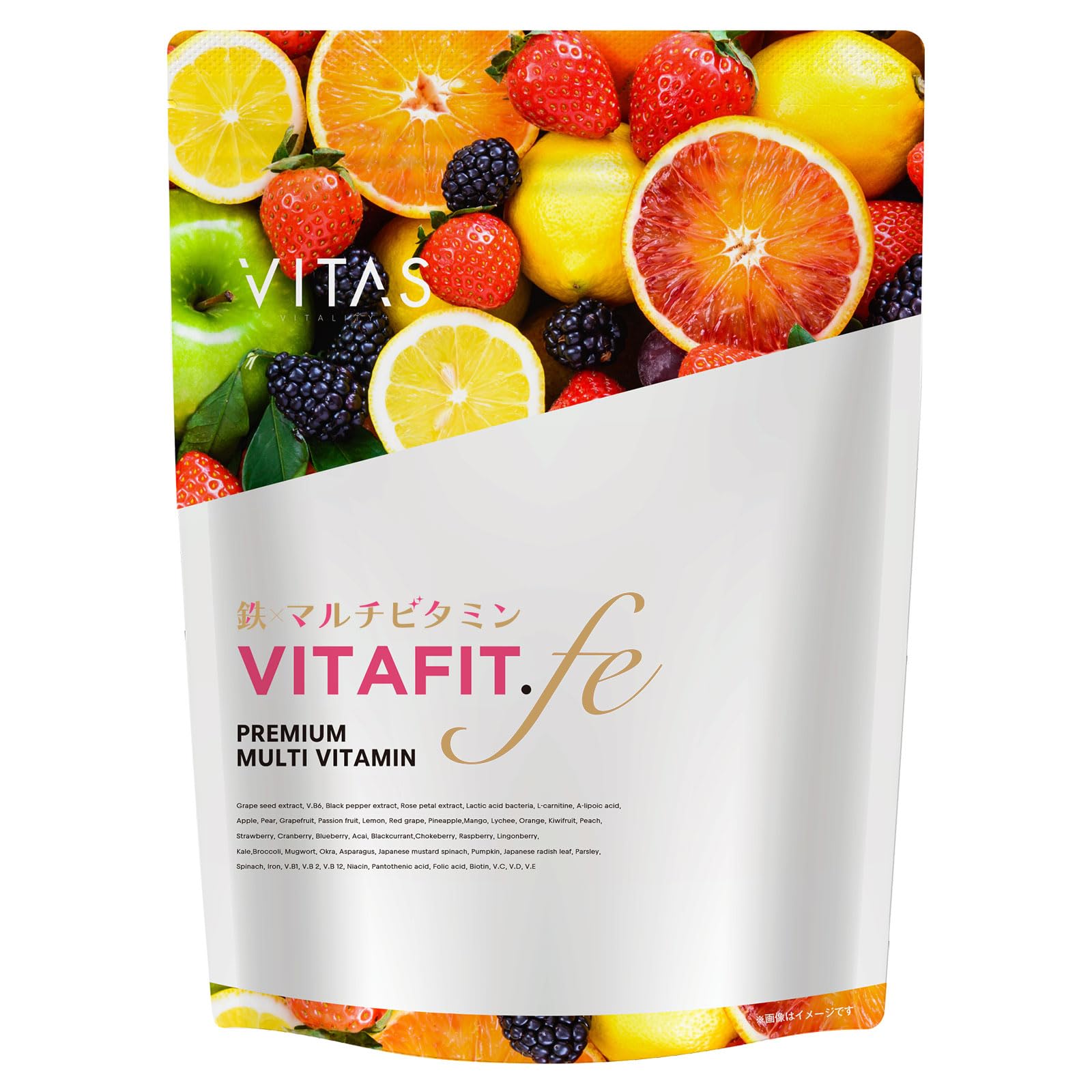 VITAS（バイタス） VITA FIT.fe ビタフィット 鉄 葉酸 鉄分 ブドウ種子エキス 女性の為のマルチビタミン サプリ 120粒 1日4粒 30日分 12種類の栄養機能食品日本製商品画像