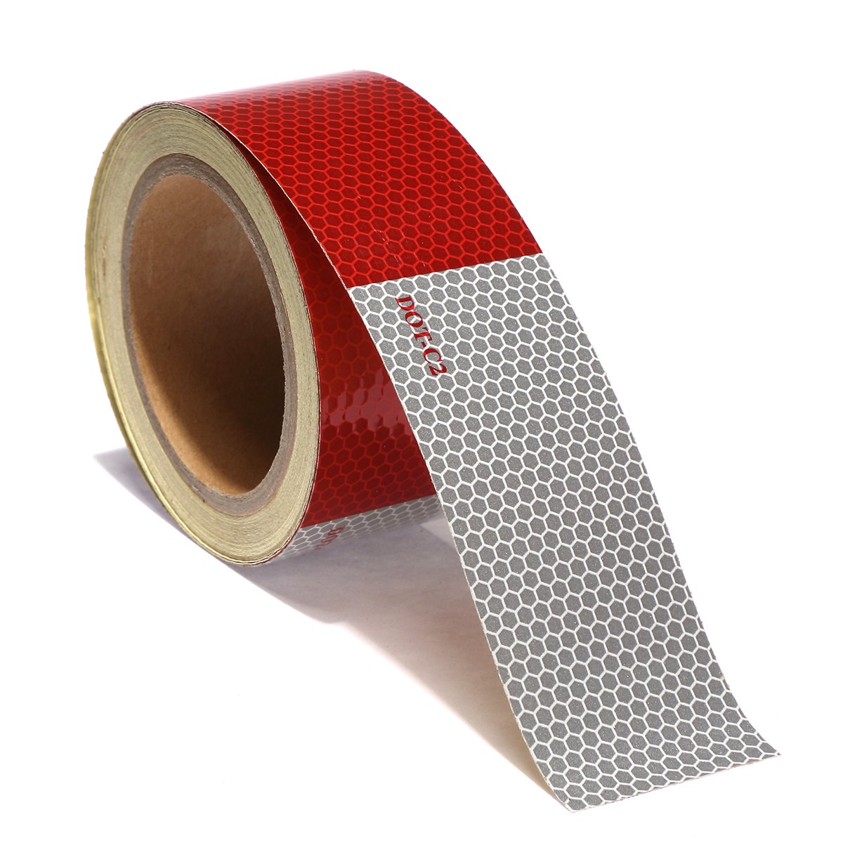 2" X 30ft Reflective Safety Tape DOT C2 Red White for Trailers 2 Inch