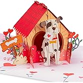 Paper Love 3D Dog House Pop Up Card, For Valentines Day, Birthday, Mothers Day, Adults or Kids, All Occasions - 5" x 7" Cover - Includes Envelope and Note Tag
