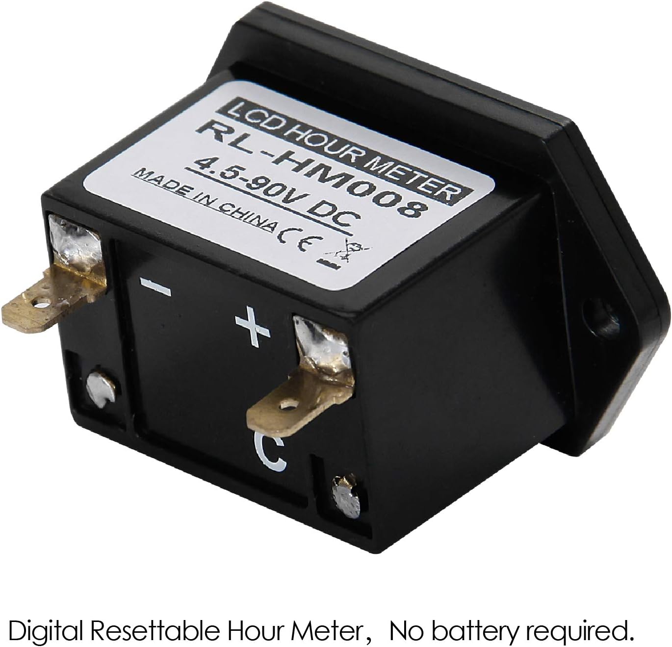 Jayron Resettable Hour Meter DC 4.5 to 90V LCD Digital Display No Battery,Used for Lawn Mower Generator ATV UTV Chainsaw Snowmobile and Most DC Powered Equipment - Image 5