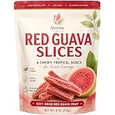 Red Guava Slices 250g, Low Sugar Dried Guava Fruit Snack, Soft Dried Guava Slices, Chewy Tropical Fruit Snack for Sweet Cravings, Pantry Office Travel Snack