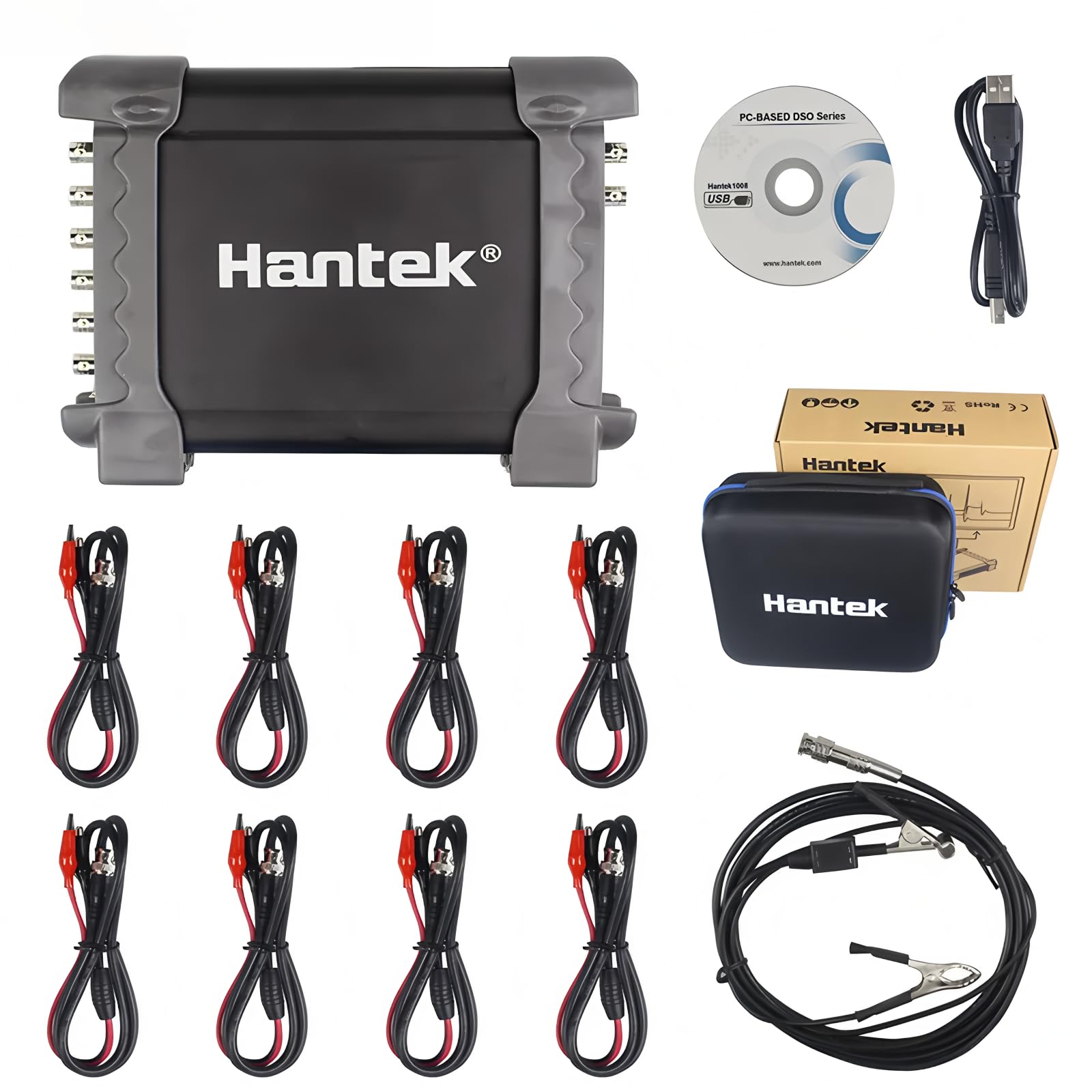 Hantek 1008C+ 8CH PC USB Diagnostic Automotive DAQ Program Multi-Function Generator Oscilloscope