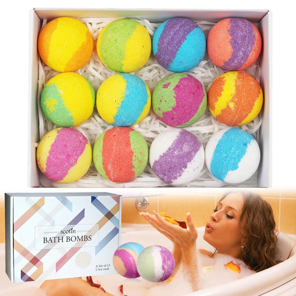 12pcs Handcrafted Vegan Bath Bomb with Different Organic Essential Oils Bath Bombs Gift Set Best Dye DIY Soap Making Kit Random Color
