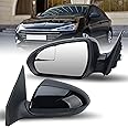 Left Driver Side Mirror Compatible with 2017 2018 2019 2020 Hyundai Elantra with Power Glass Blind Spot Glass and Manual Folding Replaces OEM 87610F2260, HY1320224 (3 Pins)