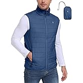 Little Donkey Andy Men's Packable Puffer Vest Outerwear Lightweight Water-Resistant Quilted Sleeveless Jacket Running Golf