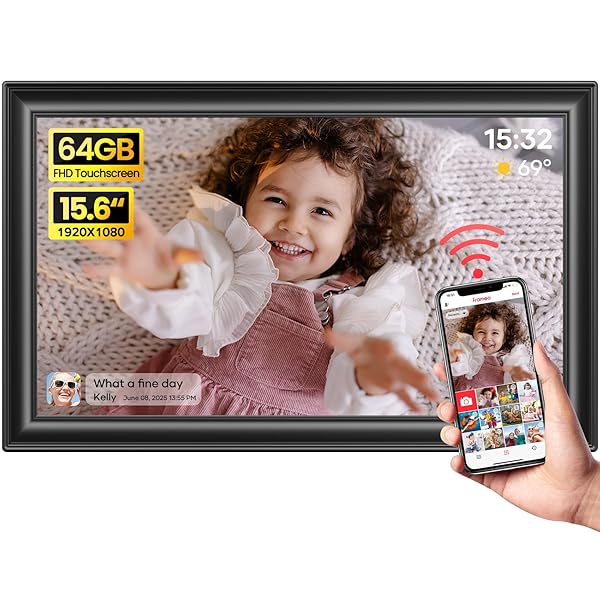 64GB 15.6″ FRAMEO DIGITAL PICTURE FRAME WIFI, LARGE...