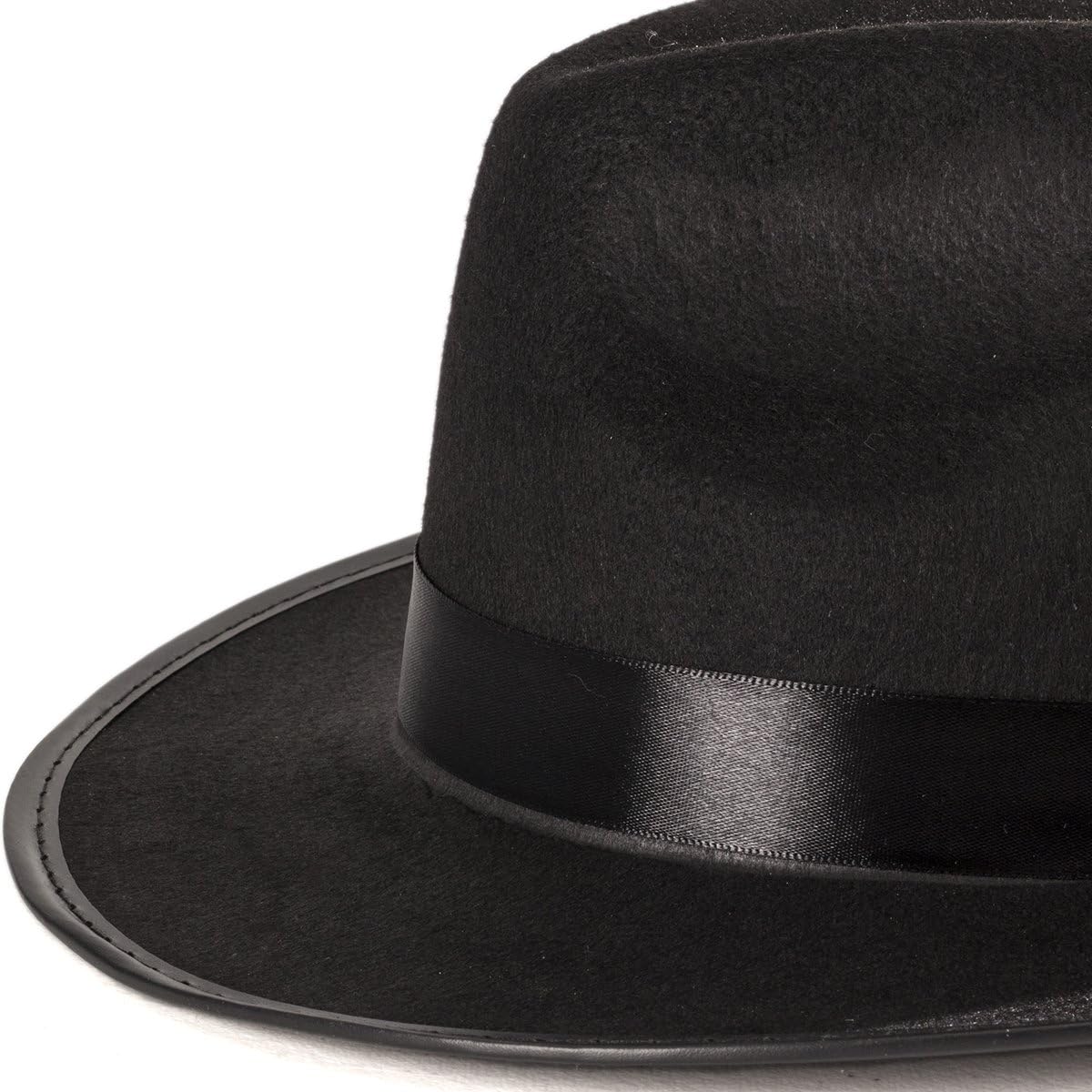 Funny Party Hats Black Fedora Gangster Hat Costume Accessory - Pack of 3: Clothing