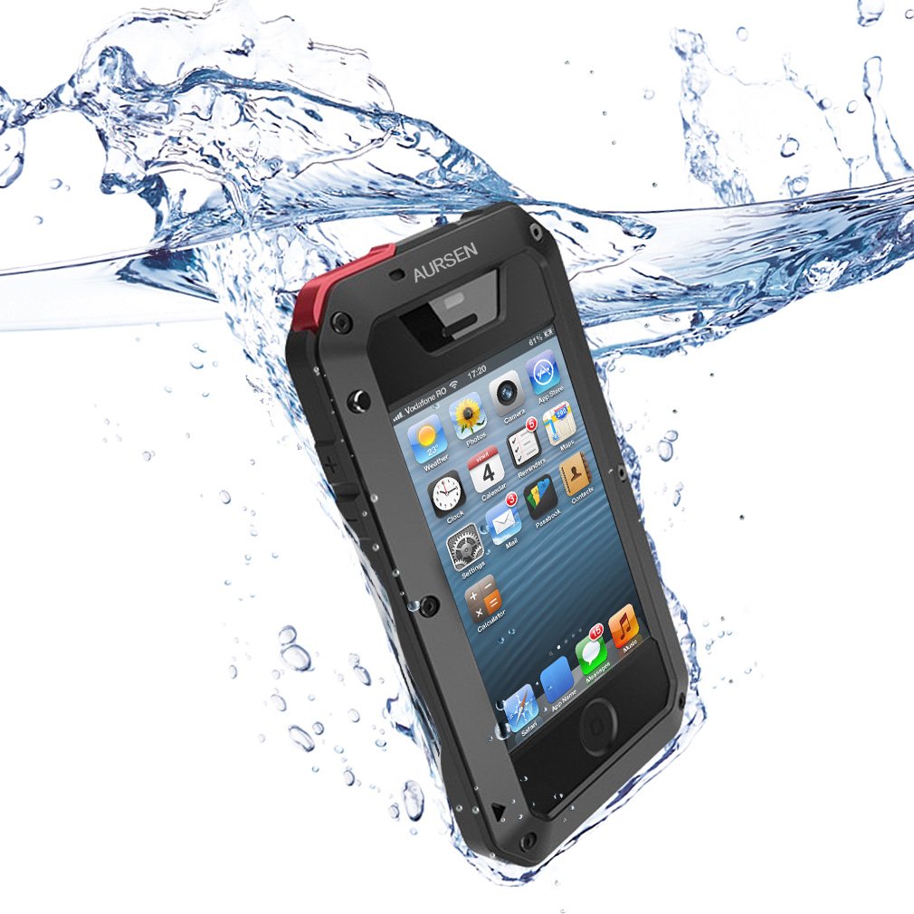 Aursen(TM) Water/Shock/Dust Proof Gorilla Glass Aluminum Metal Case