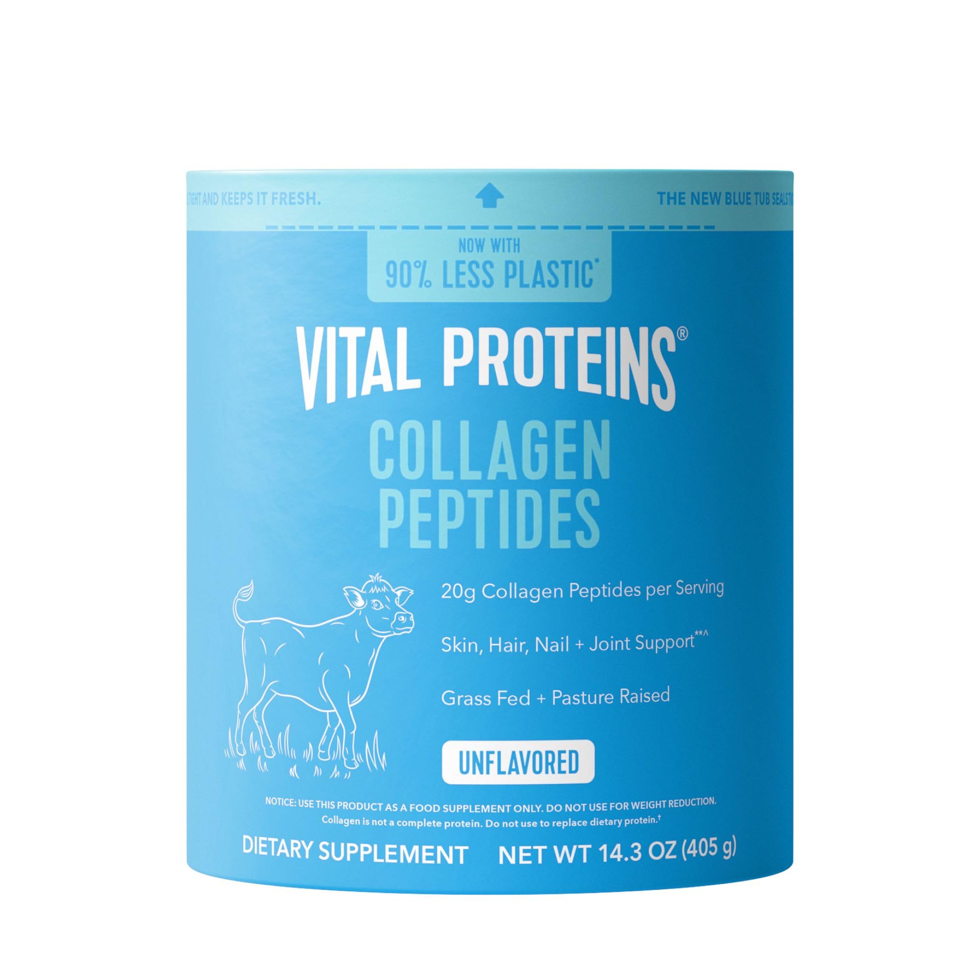 Vital Proteins Collagen Peptides Powder - Grass Fed Collagen Peptides for Hair, Nail, Skin, Bone & Joint Health, Unflavored, 14.3oz Image Vital Proteins Collagen Peptides Powder - Grass Fed Collagen Peptides for Hair, Nail, Skin, Bone & Joint Health, Unflavored, 14.3oz Image
