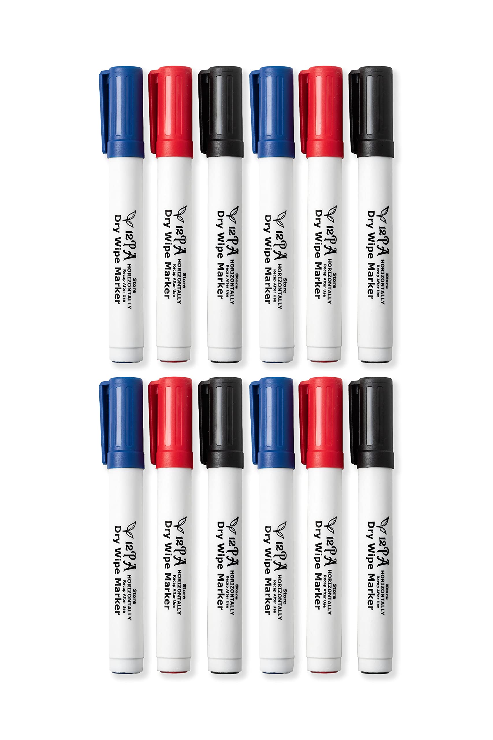 12PA 12 WhiteBoard Pens | Marker Pens | Whiteboard Markers | Dry Wipe Markers | Classroom Essentials for Teachers | Coloured WhiteBoard Pens | White Board Markers Erasable (Pack of 12 Board Pens)