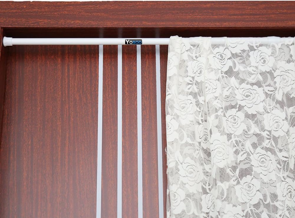 Deco Window Ausziehbare Gardinenstange – 45,7–111,8 Cm Verstellbar, Mit Cambria-Endstücken, Weiß