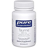 Pure Encapsulations Taurine 500 mg | Amino Acid Supplement for Liver, Eye Health, Antioxidants, Heart, Brain, and Muscles* | 60 Capsules