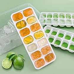 GEWTYOD Ice Cube Tray with Lid and Bin, 4 Pack