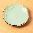 CEIERPH Ceramic Leaf Jewelry Dish Tray Ring Holder, Small Decorative Trinket Dish for Rings Earrings, 4 Inch, Light Green