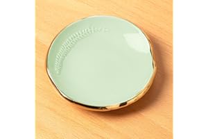 CEIERPH Ceramic Leaf Jewelry Dish Tray Ring Holder, Small Decorative Trinket Dish for Rings Earrings, 4 Inch, Light Green