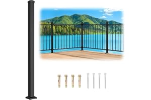 Guwezoy 2" x 2" x 39" Aluminum Deck Post, Sand-Texture Black Finish Porch Post, Universal Post for 36in Railing Kit Decks, Porches & Balconies (Post Only)