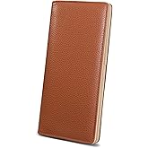 Immaturus Womens Wallet, Brown Slim Thin RFID Blocking Card Wallets, Bifold PU Leather Credit Card Holder Organizer, Cute Cash Clutch Long Billfold with Zipper Coin Pocket Ladies Girls Gift
