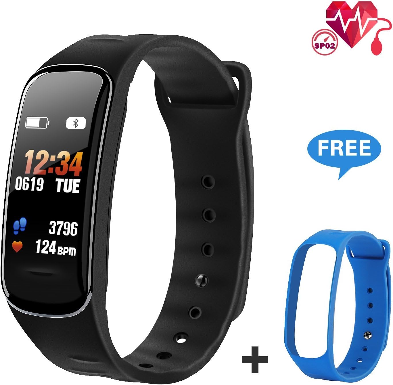 Fitness Tracker with Heart Rate Monitor,Activity Tracker with IP67 Waterproof Color Screen Pedometer/ Calorie &Step Counter, Smart Wristband/Watch/ Bracelet/Sleep Monitor/Message Notification for Kids