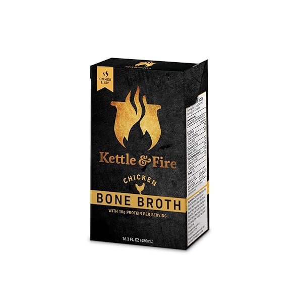KETTLE & FIRE ORGANIC COLLAGEN-RICH CHICKEN BONE BROTH, 16.9 OUNCE