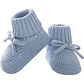 Hadetoto Baby Booties Cotton Newborn Boys Girls Shoes Knit Socks | Cozy Warm, Soft Crochet, Infant Toddler, Announcement, Essentials, Unisex, Neutral, Shower Gifts