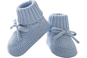 Hadetoto Baby Booties Newborn First Walkers Cozy Shoes Warm Knit Soft Booties for Toddler Infant Boy Girl