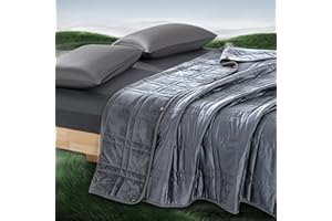 OMYSTYLE King Size Weighted Blanket 20lbs(88''x104'', Double-Sided), Reversible Weighted Blanket with Warm Short Plush and Cool Tencel Fabric for All Season Use - Carry Bag Included