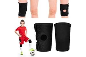 Relaxgiant 2 Pcs Kids Knee Brace, Youth Knee Compression Sleeve for Children Support for Boys Girls Basketball Volleyball Sports Gymnastics(Black,Medium)