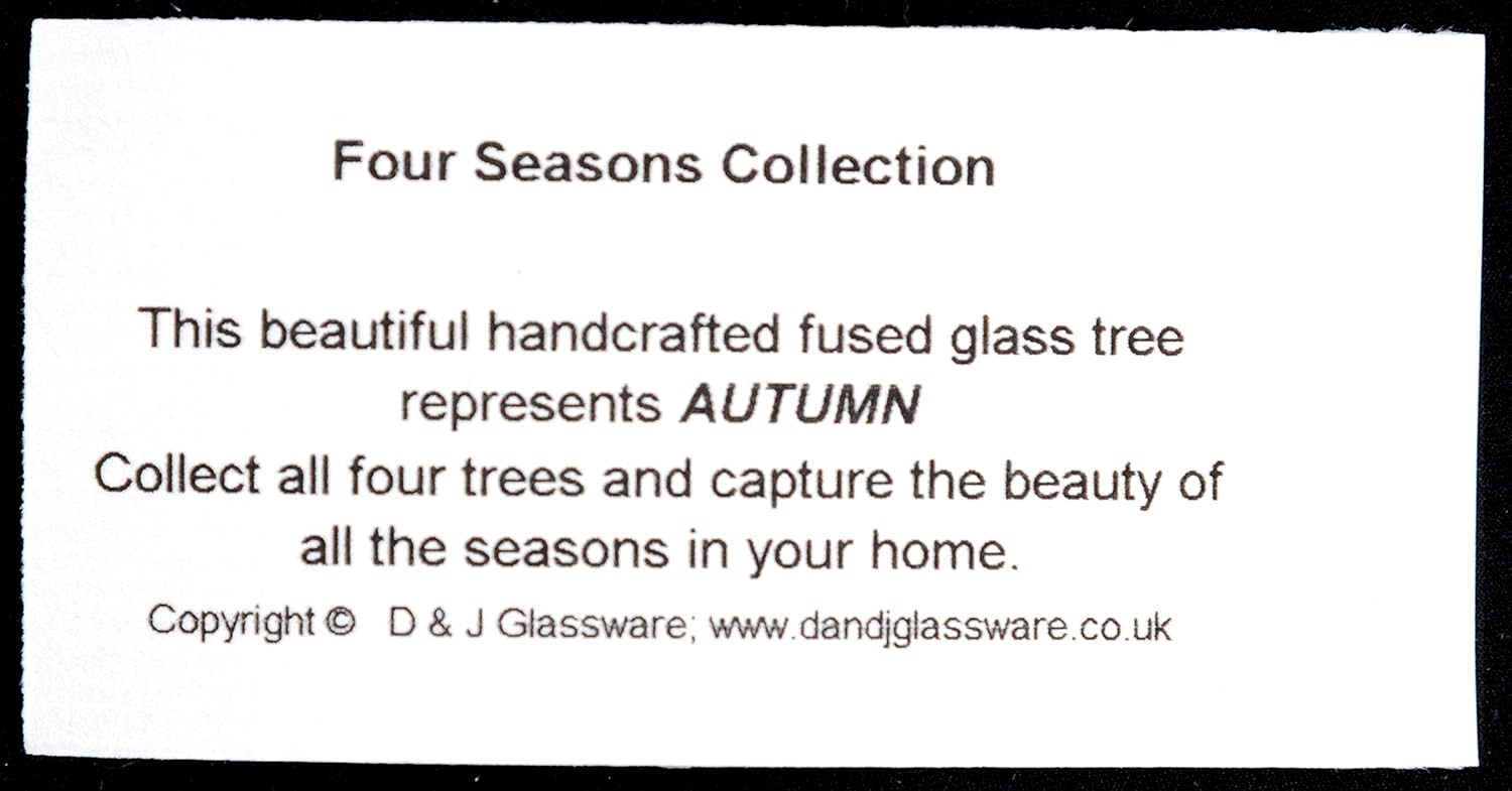 D&J Glassware Fused Glass Four Seasons Tree Collection - Autumn, Gold, Orange, White - Image 4