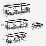 KEGII Shower Caddy with Soap Holder Self Adhesive 4 Pieces Black view 7