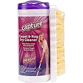 Capture Carpet &amp; Rug Dry Cleaner w/Brush - Dry Rug Powder Cleaner (1 lb) | Carpet Deodorizer &amp; Freshener Powder - Spot &amp; Stain Remover - Pet Odor Eliminator - Fresh Natural Scent