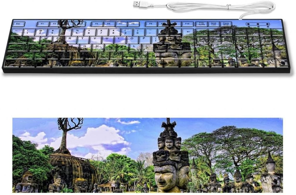 Civilization Maya Vientiane Laos Statue Keyboard Customized Made to Order Support Ready 16 7/8 inch (430mm) x 4 7/8 inch (125mm) x 15/16 inch (25mm) Liil Key board Boards desktop laptop Key_board comfortable computer accessories cute gaming gear