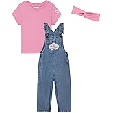 Ms. Rachel Cosplay Denim Overall, T-Shirt and Headband 3 Piece Outfit Set Infant to Toddler Sizes (12 Months - 5T)