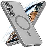 MATEPROX Magnetic Design for Samsung Galaxy S24 Plus Case, Stylish Slim an-ti Yellow Translucent Matte Shockproof Protective Cover for S 24+ 6.7'' 2024-Titanium Gray