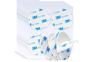 BULINA Round Double Sided Adhesive Dia. 2'' 30 Pcs, Made of 3M 1600T PE Foam Tape, Waterfroof Removable Adhesive for House Office Hanging Poster Picture Photo Logos Alarm Sensors