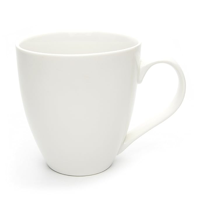 Hausmann & Söhne XXL Tasse weiß groß aus Porzellan | Jumbotasse 500 ml (550 ml randvoll) | Kaffeetasse/Teetasse groß | Kaffee