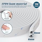 HNNHOME D-Shape EPDM Draft Excluder Self-Adhesive Window Door Seal 9x6mm 10M view 2