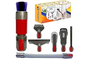 ENUKYCOM Replacement Attachments Compatible with Dyson V7 V8 V10 V11 V15 Gen5 - Vacuum Accessories for Home and Car Cleaning with Flexible Hose & Traceless Dust Brush Attachment (7 Packs)