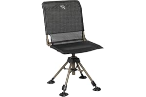 TR Hunting Chair 360 Degree Silent Swivel Folding Chair for Blinds, 400lbs Capacity 2 Legs Adjustable Height Comfortable Stable Hunting Seats, Portable Ground Hunting Chair