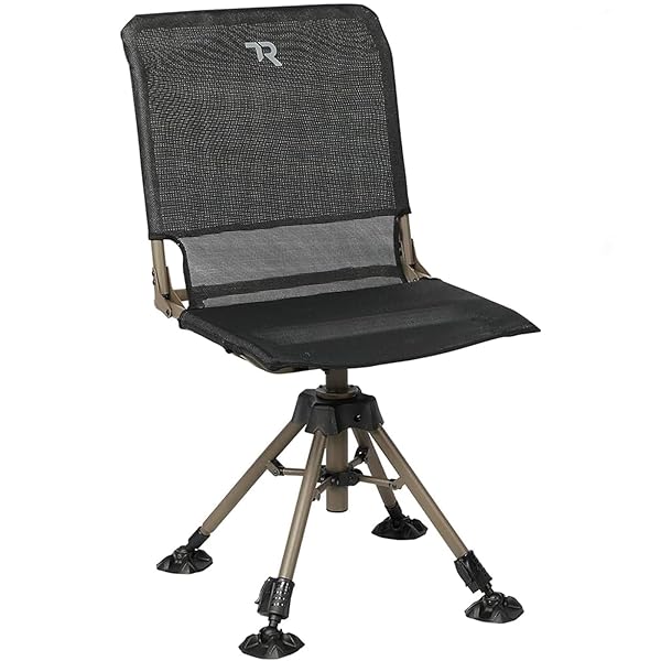 TR HUNTING CHAIR 360 DEGREE SILENT SWIVEL FOLDING CHAIR FOR BLINDS, 400LBS CAPACITY 2 LEGS ADJUSTABLE HEIGHT COMFORTABLE STABLE HUNTING SEATS, PORTABLE GROUND HUNTING CHAIR