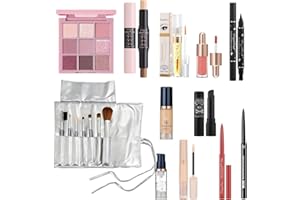 Complete Makeup Kit for Women & Teens | Full Face Makeup Set with 9-Color Eyeshadow Palette, 7 Makeup Brushes, Lip Liner, Lip