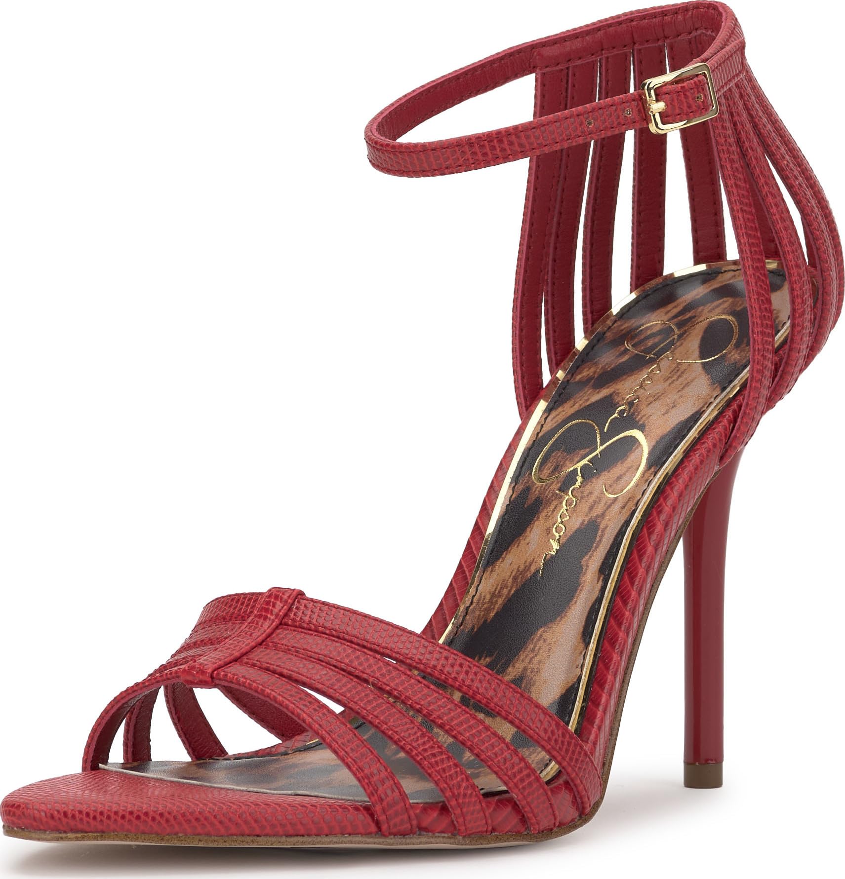 Jessica Simpson Nuvire Caged Heeled Pump, Red Muse, 10