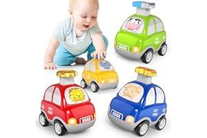 Beby Buty Baby Toy Cars for Toddler 1 2 3 4 5 4PCS Animal Press and Go Cars Baby Toys for 3-5 Year Old, Toddler Toy Cars 3 4 5 Years Old Boys Birthday Gifts
