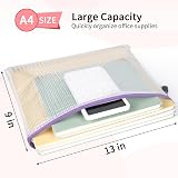 Umriox A4 Plastic Zip Wallets 12 Pack - 34x24cm Mesh Document Folders view 2