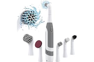 kHelfer Electric Cleaning Brush, Battery Power Scrubber, KH6A Electric Grout Brush&5 Replacement Brush, Lightweight Waterproof Scrubber for Grout, Tile, Corner, Kitchen, Bathroom