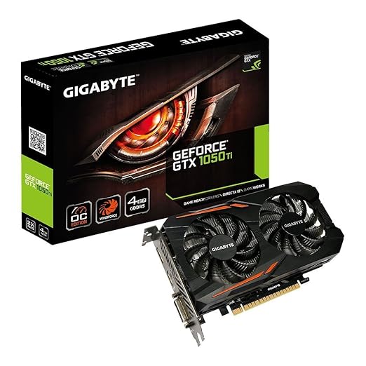 Gigabyte GeForce GTX 1050 Ti OC Grafikkarte (4 GB, GDDR5, 128 Bit, 16 x PCI-EXP) schwarz