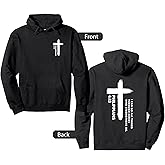 I Can Do All Things Through Christ Front & Back Cross Print Pullover Hoodie