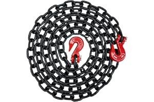 Falcon Cargo 5/16" X 12' Grade 80 Transport Binder Chain - 4,500 LBS WLL - Clevis Grab Hook, Tie-Down, Towing