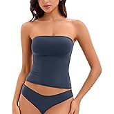 FLYSHEWIN Women Sexy Tube Top Summer Y2K Going Out Double Lined Basic Tank Top