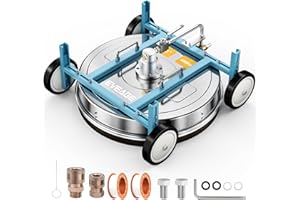 EVEAGE 20-inch Roof Pressure Washer Surface Cleaner, 4000PSI Stainless Steel Surface Cleaner Attachment,3/8" Quick-Connect, Environmental Guardian,XJ20E