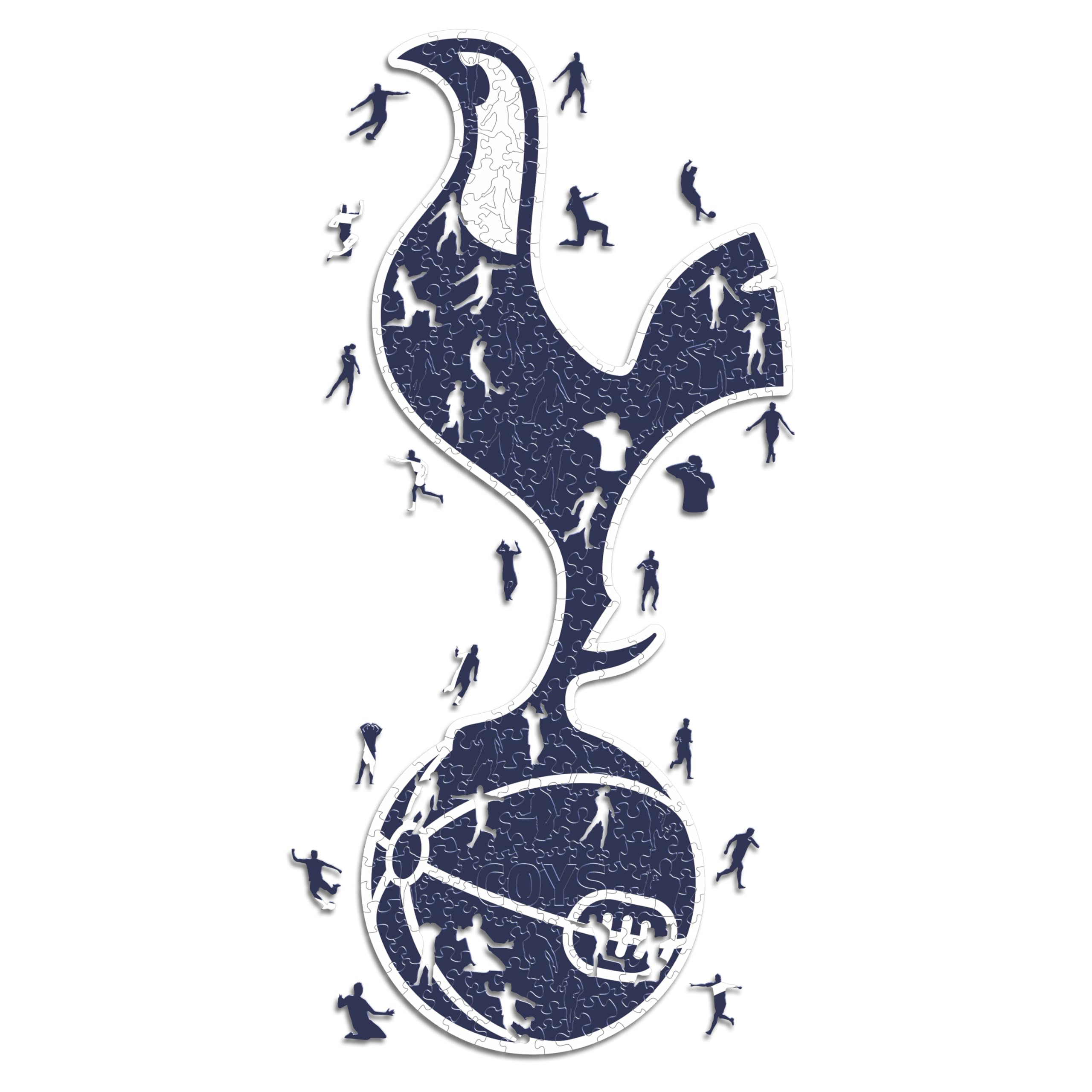 Iconic Puzzles - Tottenham Logo, 100% eco-sustainable wooden puzzle with official license, size S, 150 pieces, jigsaw for children and adults